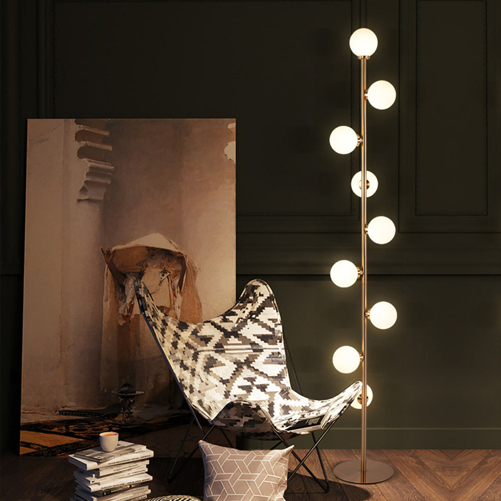 Valentina Stehlampe  Glas Weiß&Warm Wohn&Schlaf&Esszimme 9 Köpfe Design LED