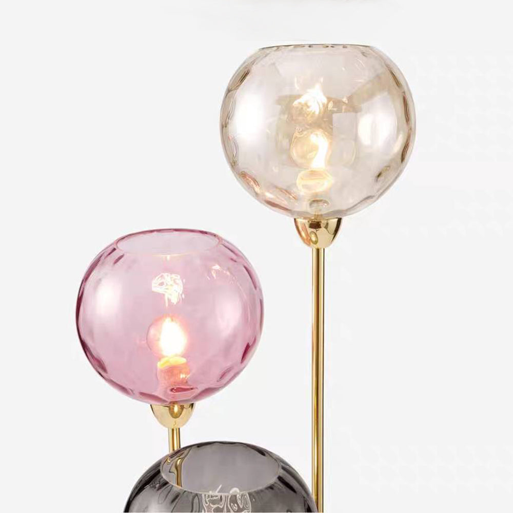 Valentina Modern Blase LED Stehleuchte Rosa-Grau / Orange-Blau Wohn/Schlaf/Arbeitszimmer Metall Glas 3-flammig, 2 Farben, Höhe 153CM