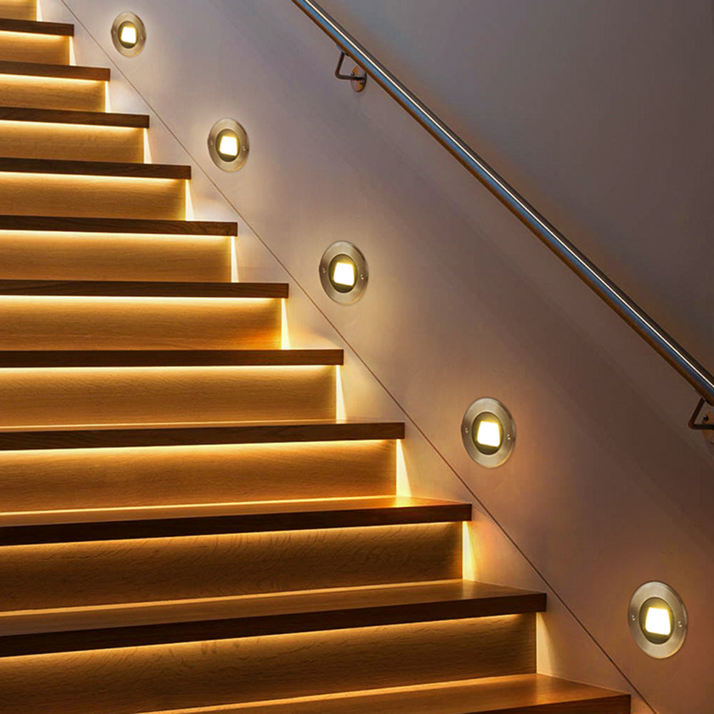 Ray Modern Kreis LED Außenleuchte Schwarz Treppenhaus/Garten/Terasse Metall&Glas ∅ 13/15CM