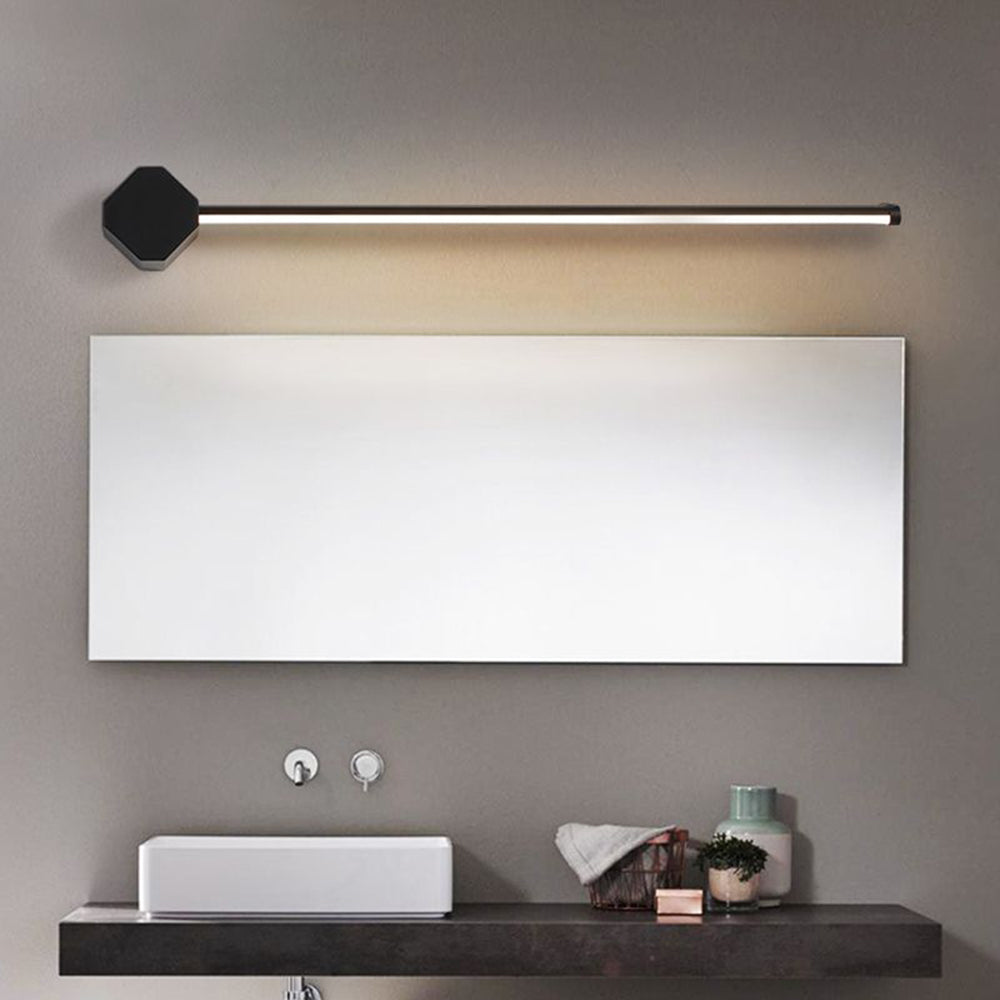 Arisha Minimalistische Quadratische Lineare Metall/Acryl Wandleuchte, Schwarz/Weiß-Letslighting