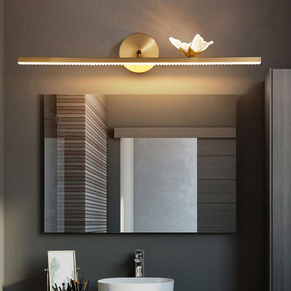 Arisha Luxury Butterfly Linear Wandleuchte, Metall/Acryl, Gold