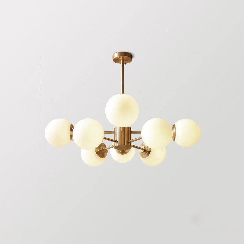 Lustra Kronleuchter Messing Opal Glas-Letslighting