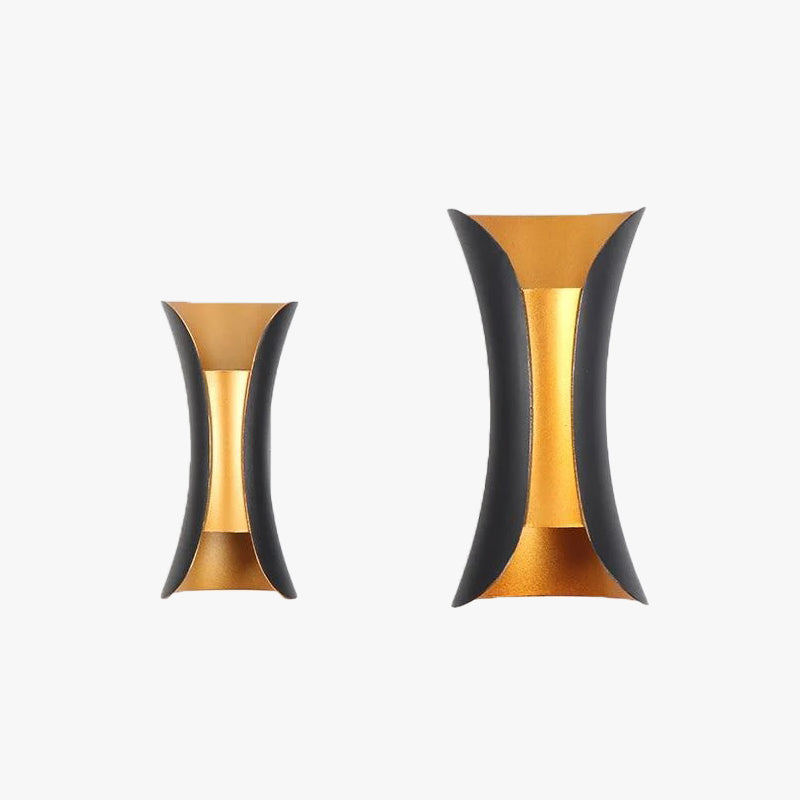 Ray Design Gebogene LED Außenwandleuchte Gold/Schwarz/Weiß Garten/Flur Metall
