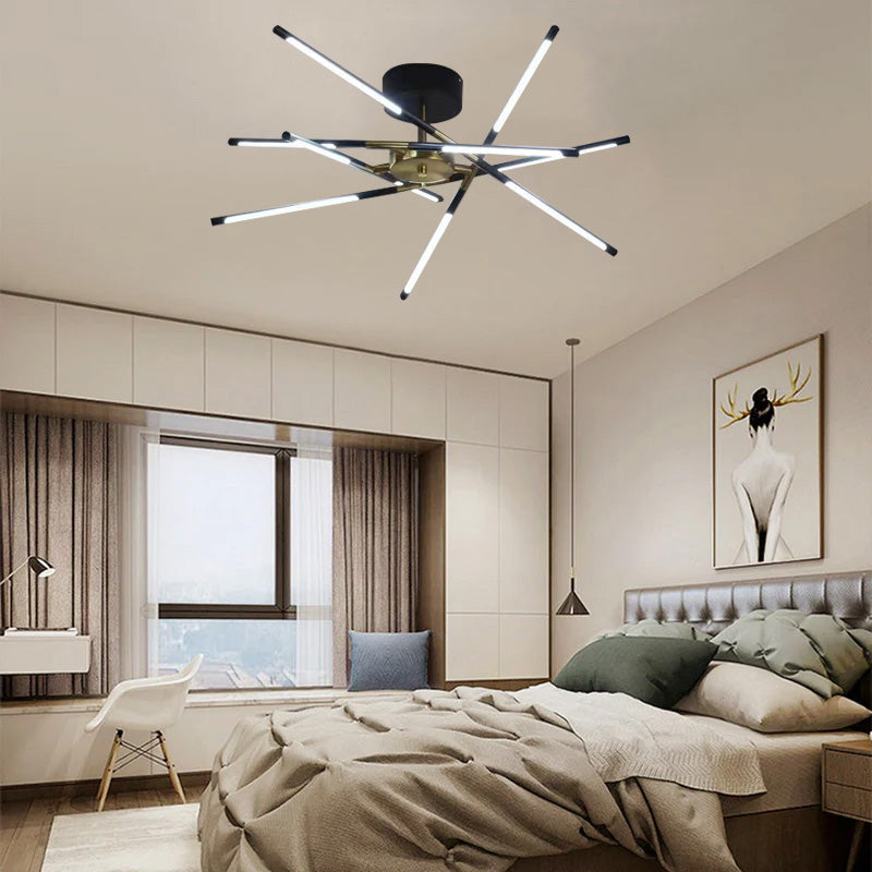 Arisha Modern Linear LED Deckenleuchte Schwarz/Gold Wohn/Schlafzimmer Metall/Acryl Multi-Flammig-Letslighting