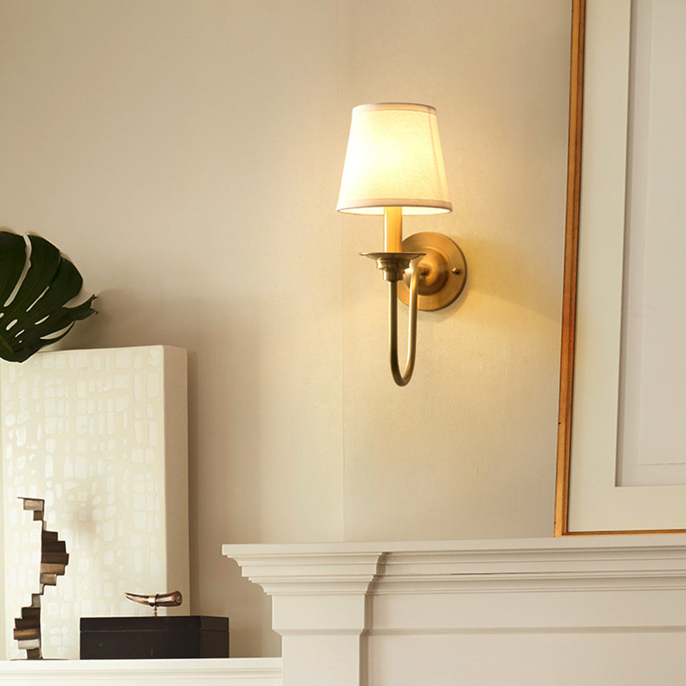 Silva Innen Gold Wandleuchte, 5 Stile Kupfer+Gewebe