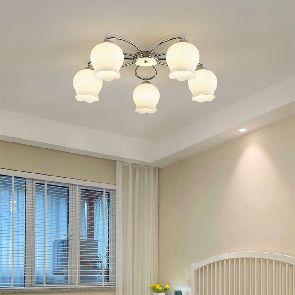 Arisha Industrielle LED Deckenleuchte Glas Schlafzimmer/Wohnzimmer