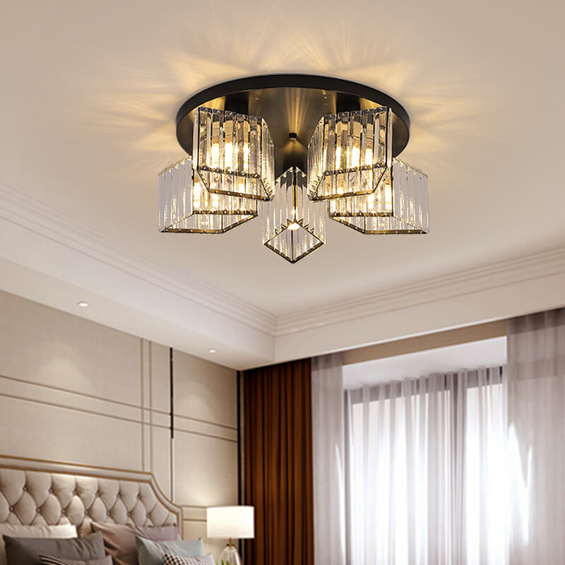Arisha Modern Deckenleuchte Metall Kristall Wohnzimmer