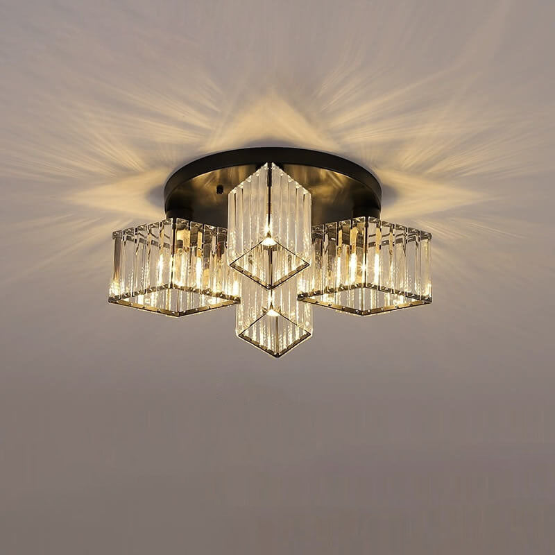 Arisha Modern Deckenleuchte Metall Kristall Wohnzimmer