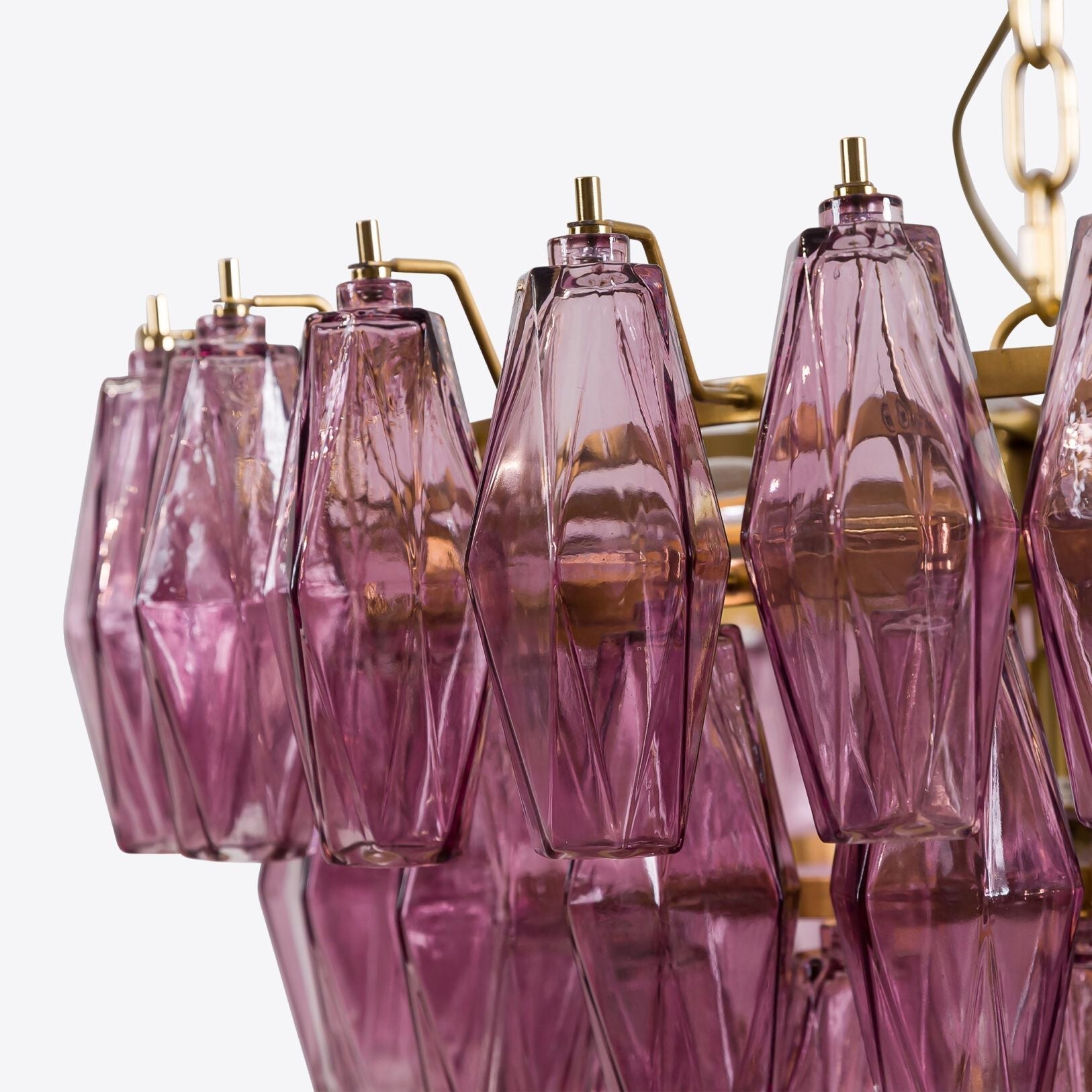 Aurora Chandelier Pink Faceted Glass Layered Vintage - Neutralighting