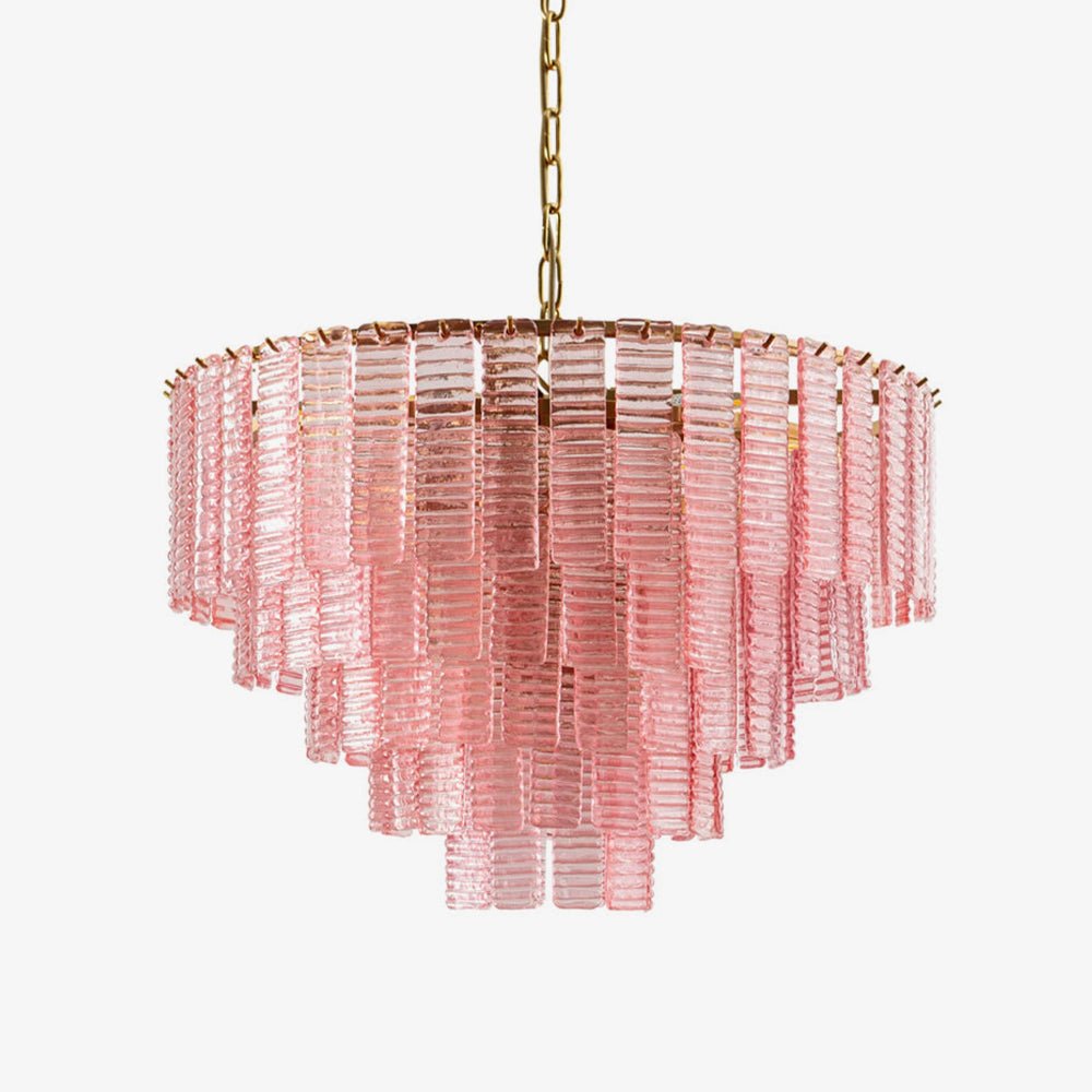Aurora Chandelier Pink Murano Glass Layered Vintage Luxury - Neutralighting