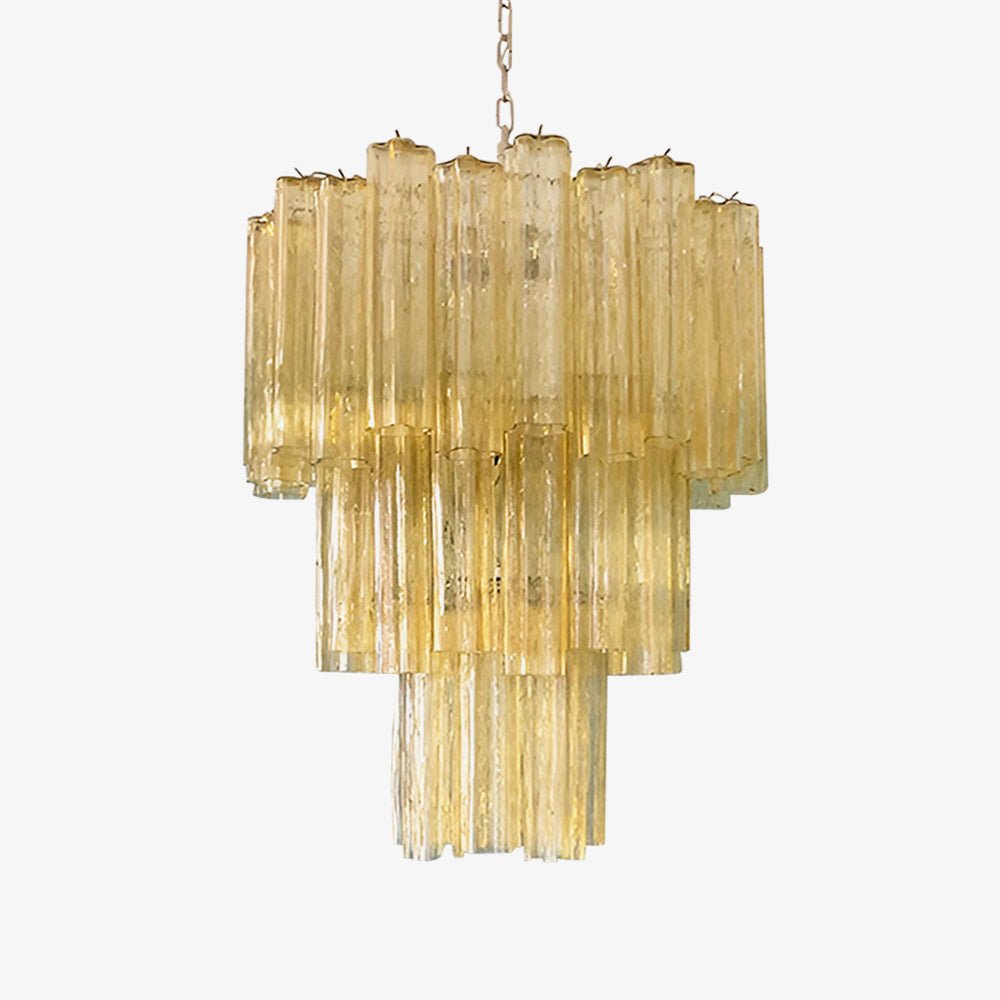 Aurora Chandelier Yellow Glass Tube Tiered Warm - Neutralighting