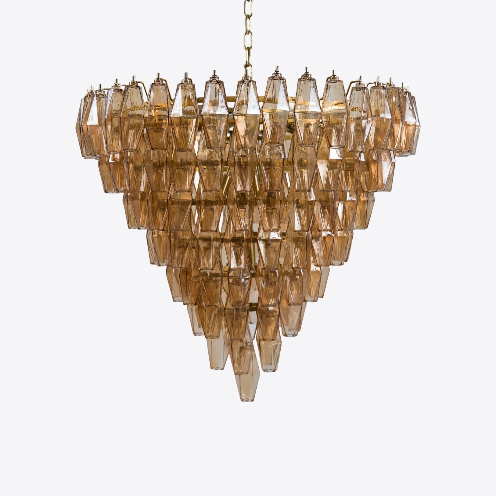Aurora Chandelier Pink Faceted Glass Layered Vintage - Neutralighting