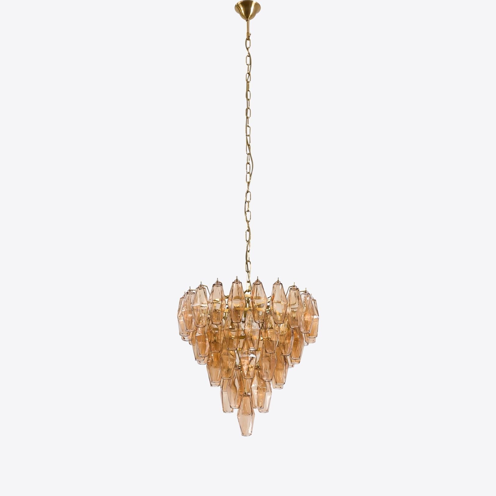 Aurora Chandelier Pink Faceted Glass Layered Vintage - Neutralighting