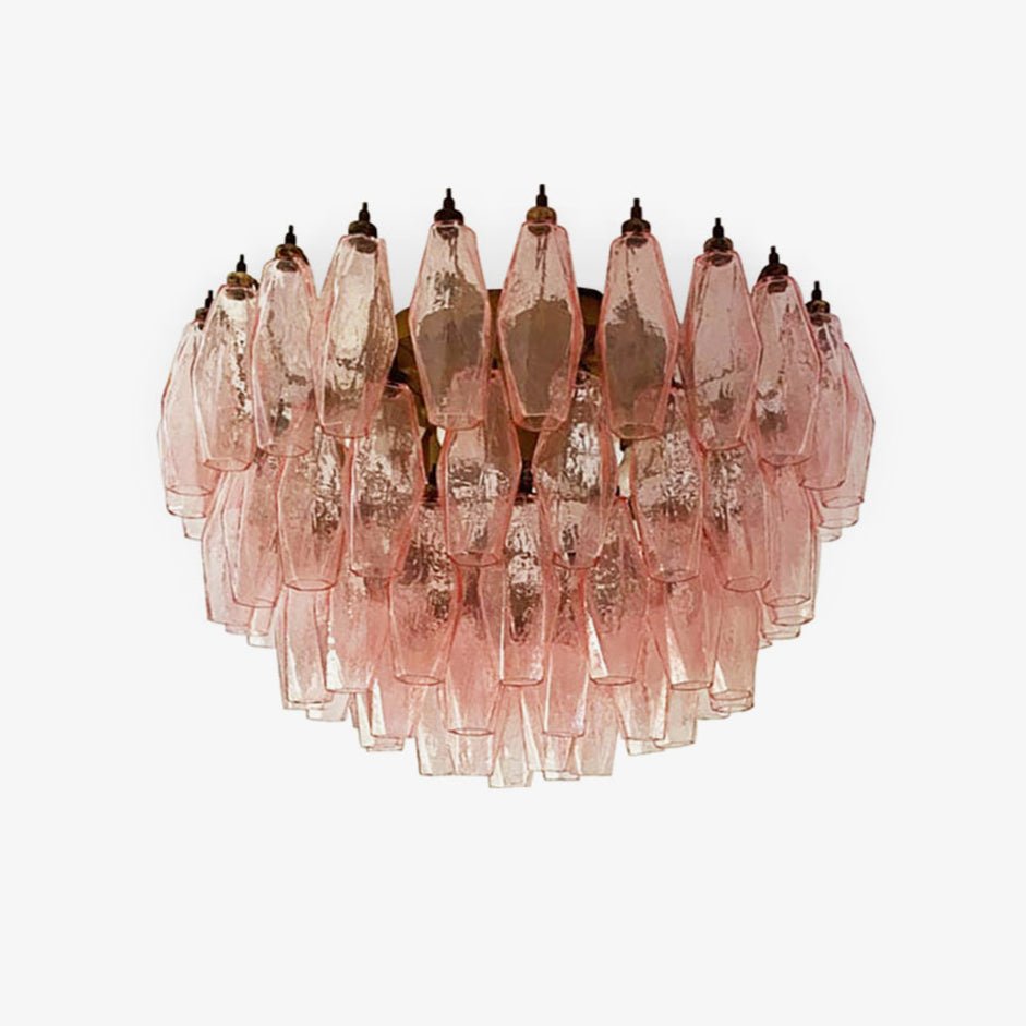 Aurora Ceiling Lamp Pink Rhombus Glass Layered Vintage Elegance - Neutralighting