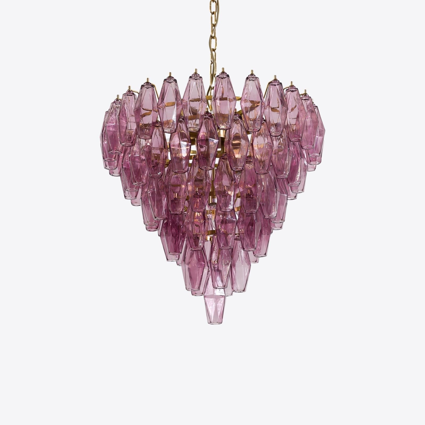 Aurora Chandelier Pink Faceted Glass Layered Vintage - Neutralighting
