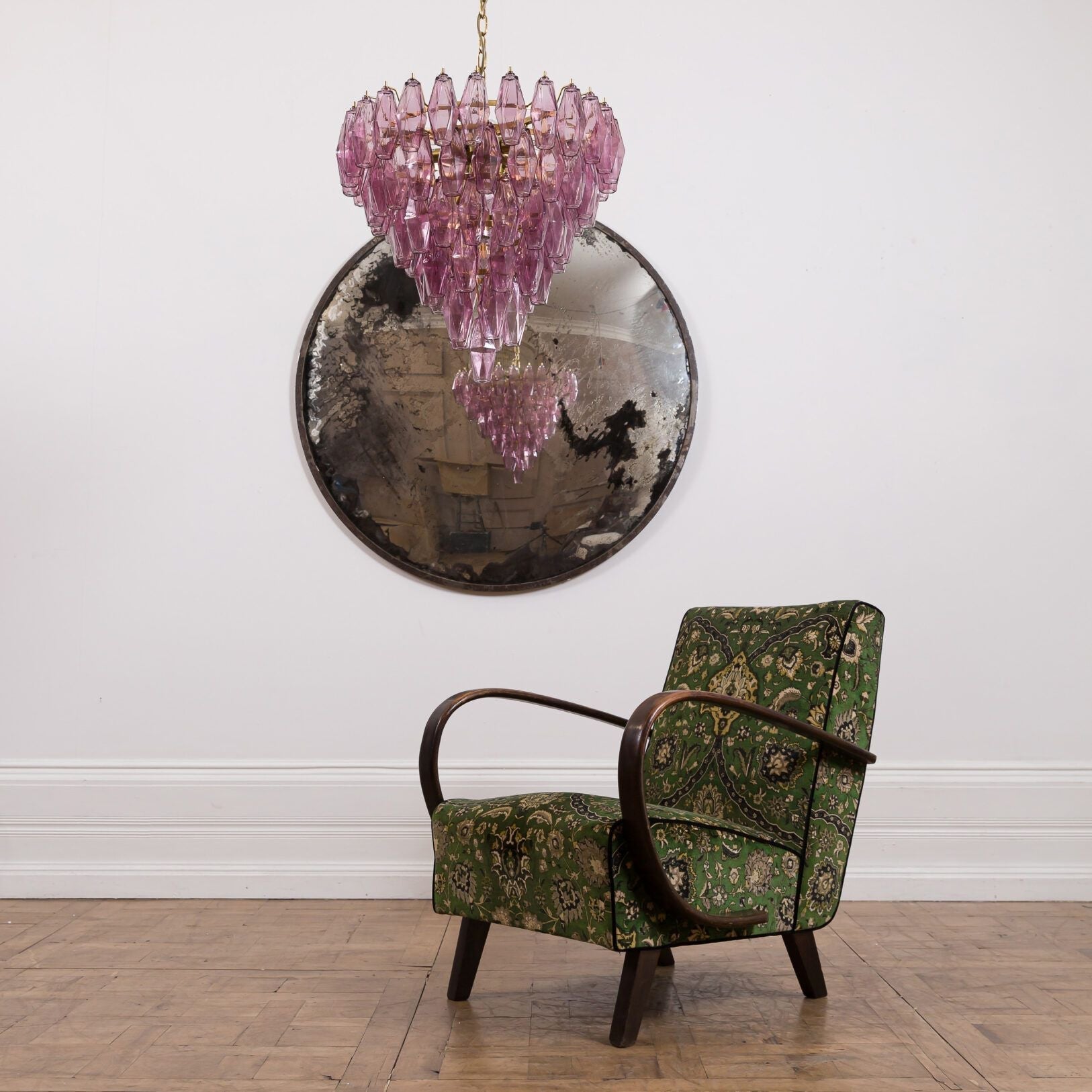 Aurora Chandelier Pink Faceted Glass Layered Vintage - Neutralighting