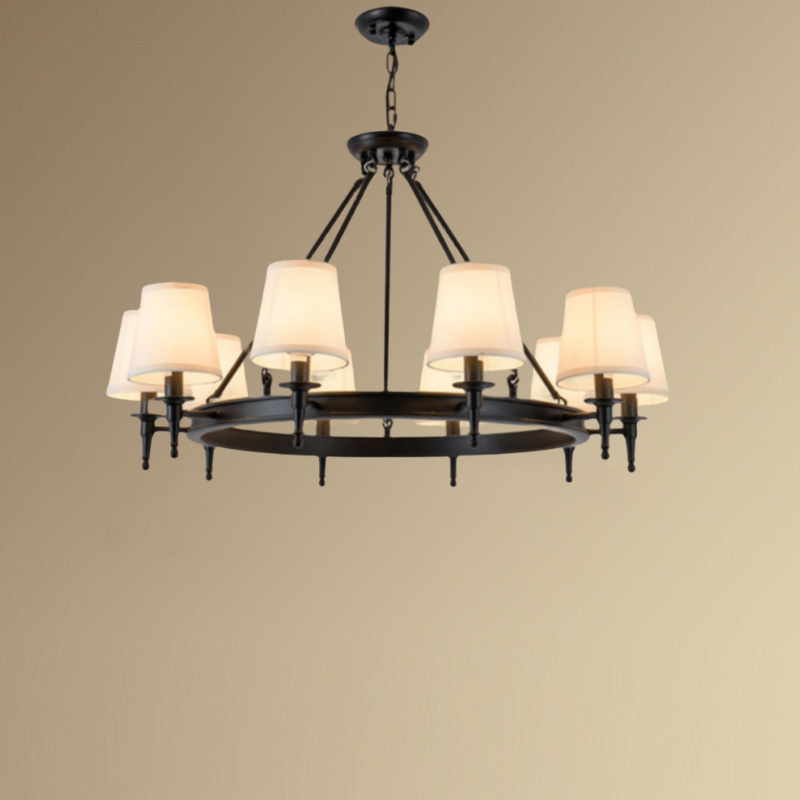 Silva Vintage LED Kronleuchter Schwarz Schlaf/Wohnzimmer Metall