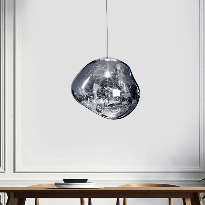 Valentina Melt Glas Pendelleuchte in Lavaoptik