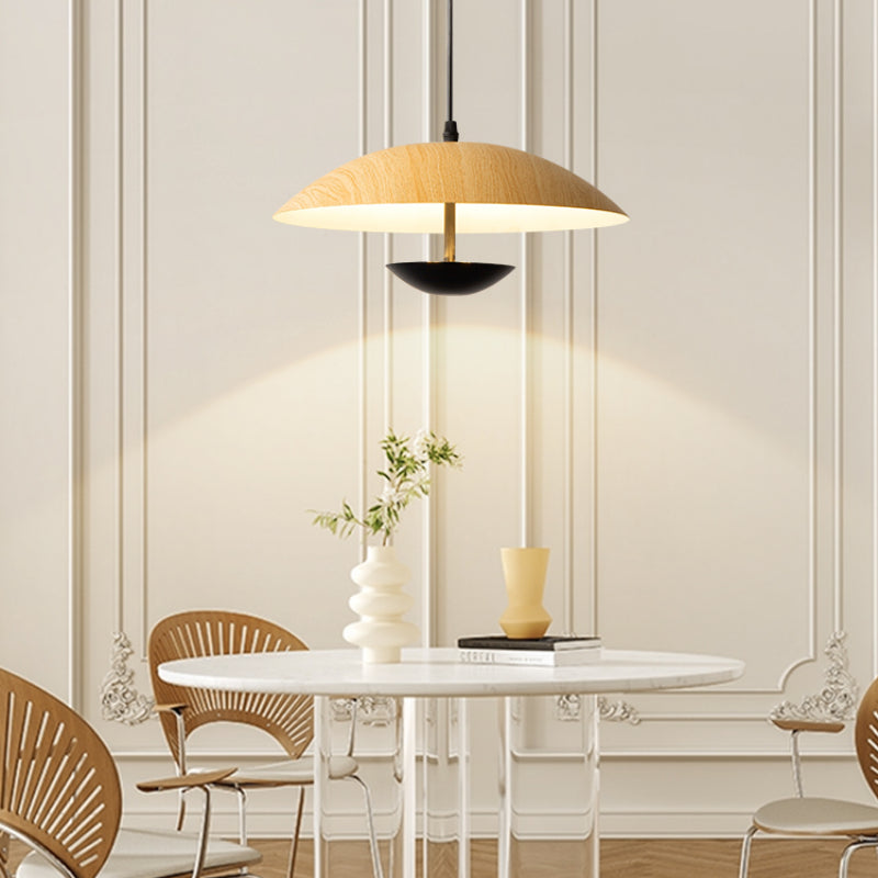 Valentina Moderne LED Pendelleuchte Weiß Holz Metall Schlafzimmer