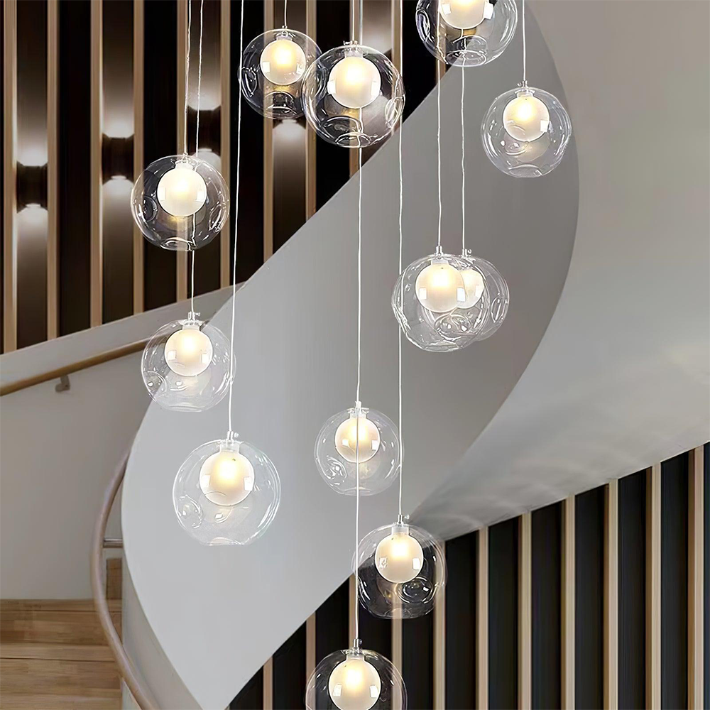 Arisha Mehrfachköpfe Globus Cluster Kronleuchter Glas Wohnzimmer Esszimmer