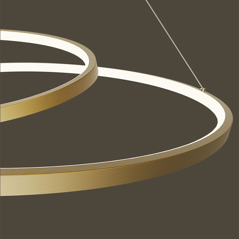 Arisha Modern Ring Linear LED Pendelleuchte Gold/Schwarz Wohn/Schlaf/Esszimmer Kupfer&Kieselgel