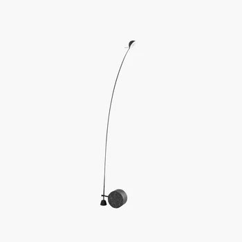 Nordic Grey Arc LED Stehleuchte, Marmor & Metall, Wohnzimmer