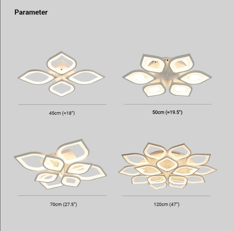 Arisha Deckenleuchte Blatt, 4/6/8/15-flammig Acryl