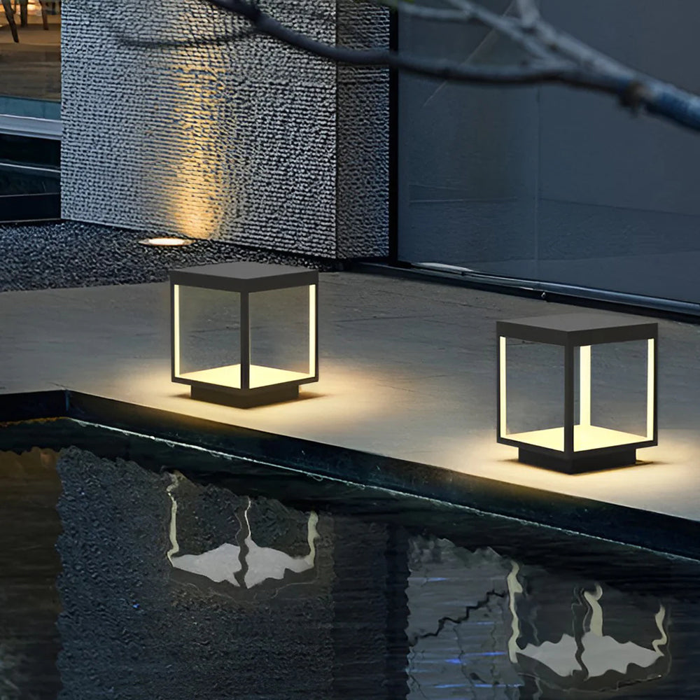 Ray Minimalistisch Außenstehleuchte Solar Schwarz Garten Metall