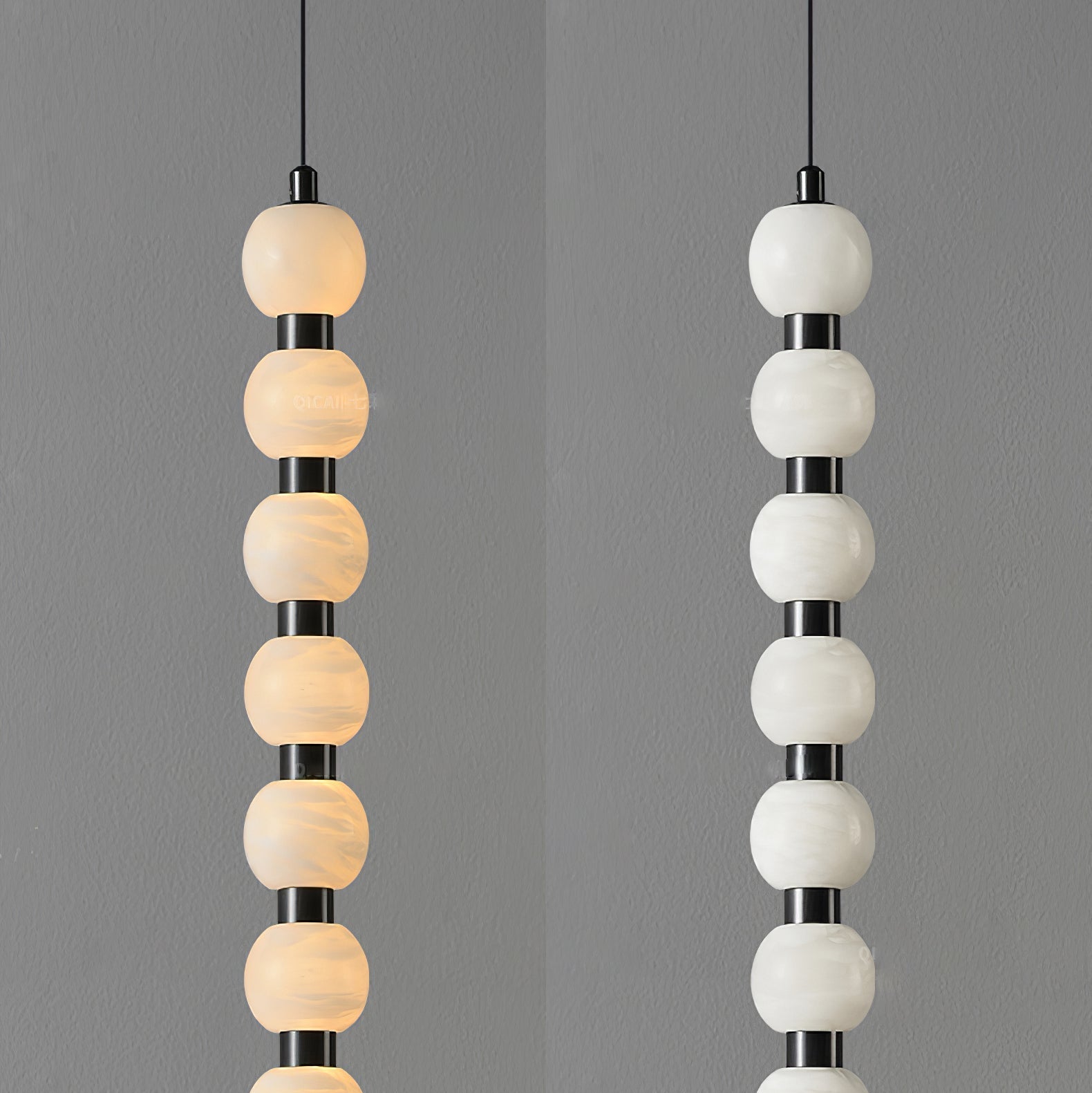 Lyra Modern Alabaster Pendant Light Staircase - Neutralighting