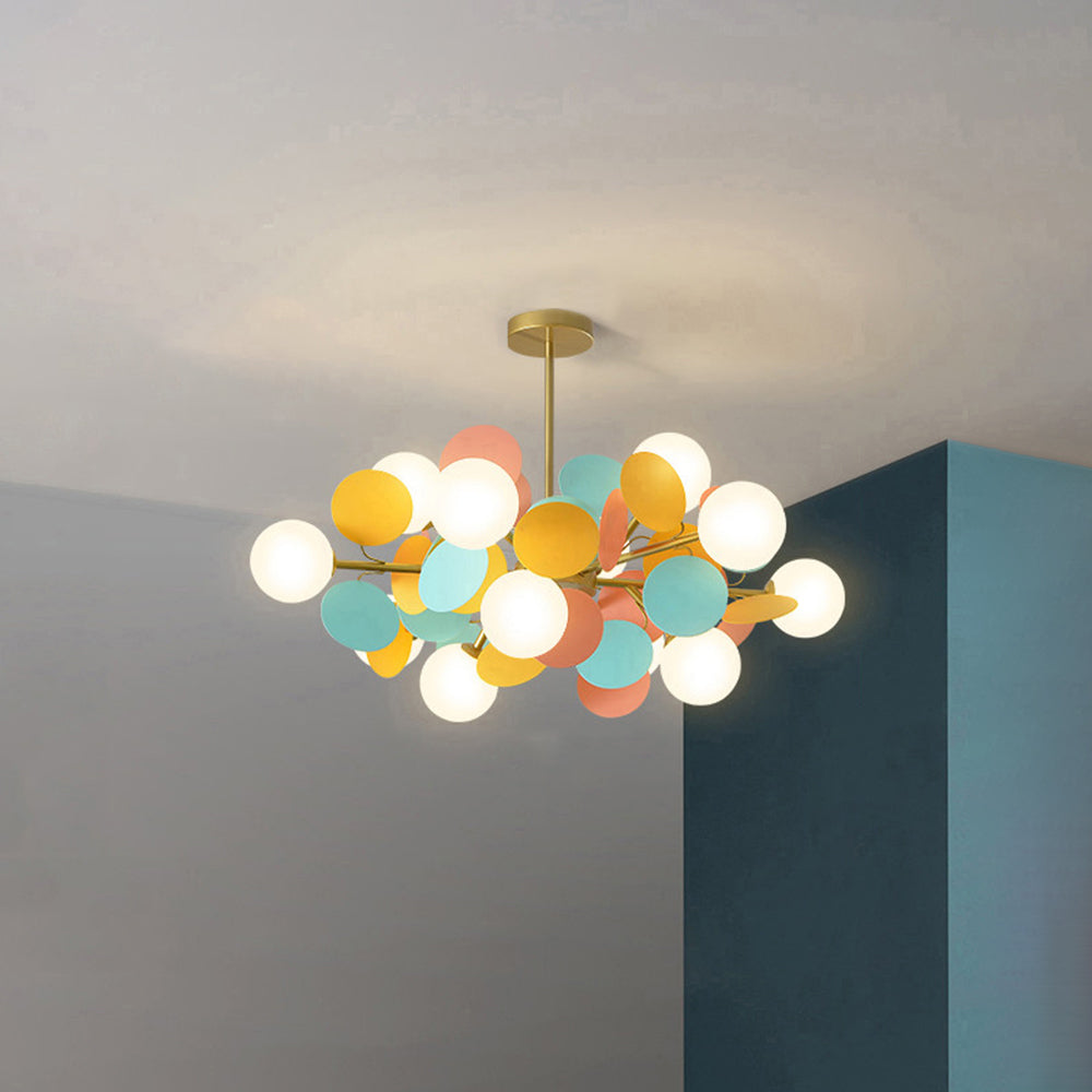 Aria Modern Kronleuchter Weltkugel Kinderzimmer, Mehrfarbig, Metall-Letslighting