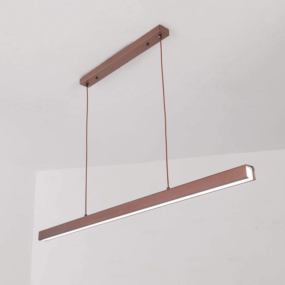 Edge Moderne LED Pendelleuchte Linear Schwarz/Braun Esszimmer Metall