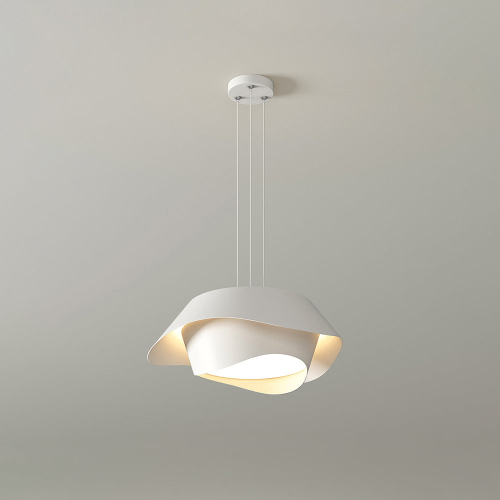 Arisha Design LED Pendel/Denkenleuchte Weiß Plissee Geometrisch Küche/Wohnzimmer