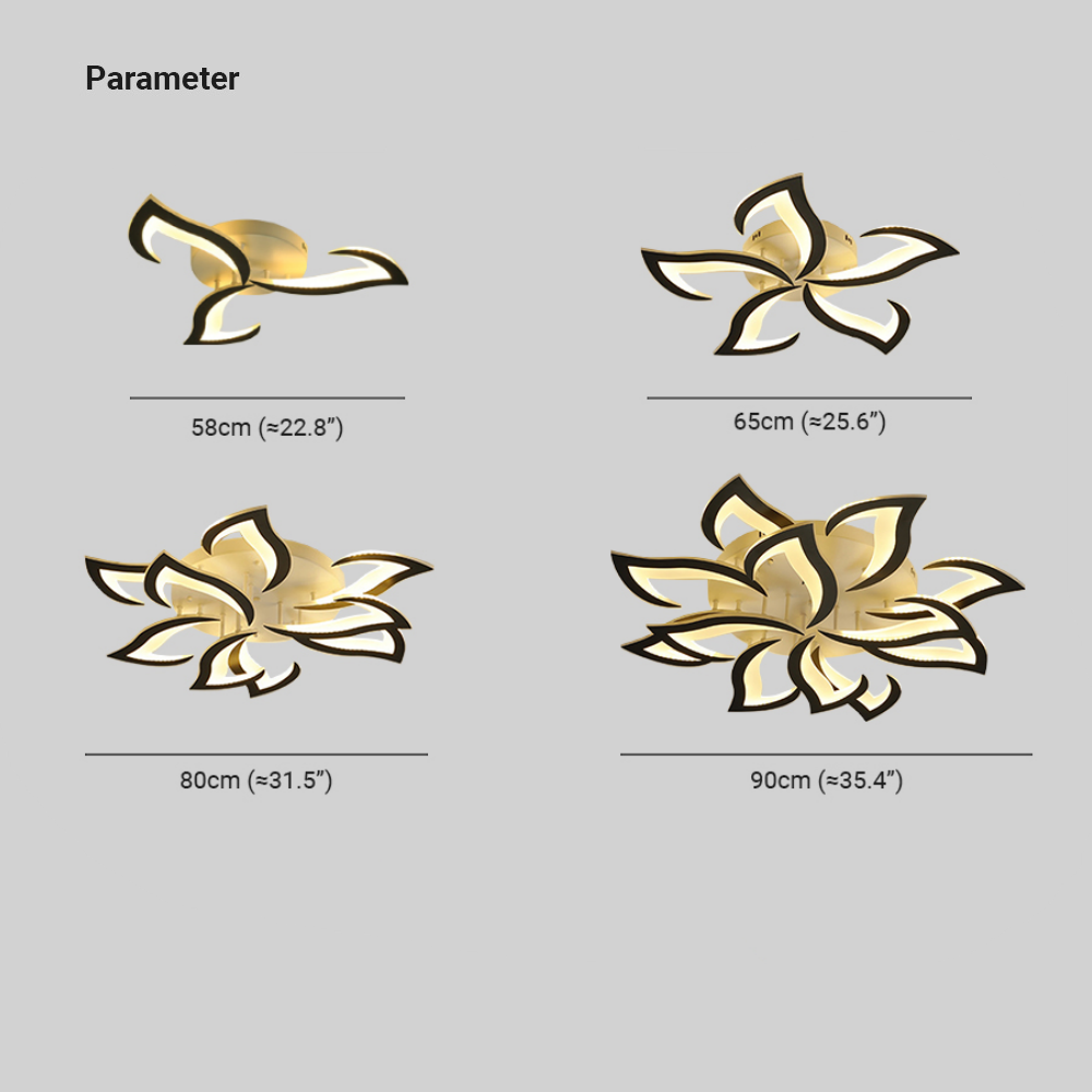 Arisha Moderne Blume LED Deckenleuchte Schwarz/Weiß Wohn/Schlafzimmer Hardware Acryl