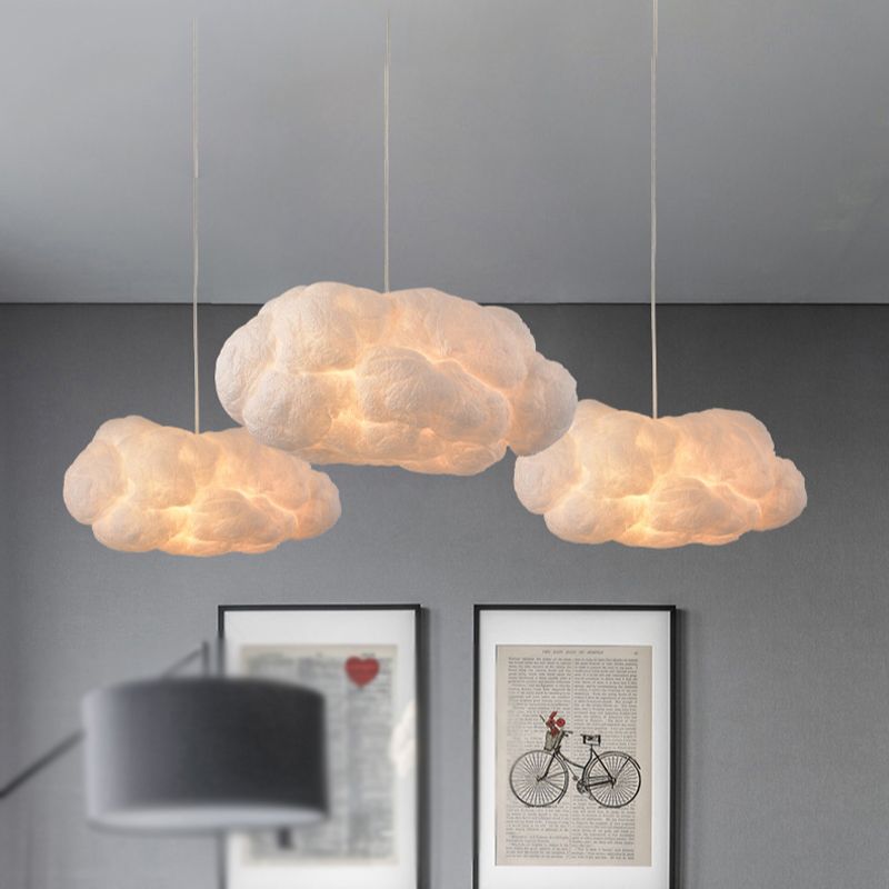 Arisha Modern LED Pendelleuchte Wolke Weiß Wohnzimmer/Kinderzimmer