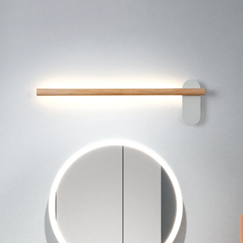 Muto Moderne Lineare LED Wandleuchte Holz Schlaf/Wohnzimmer Holz Größen 40cm 50cm 60cm