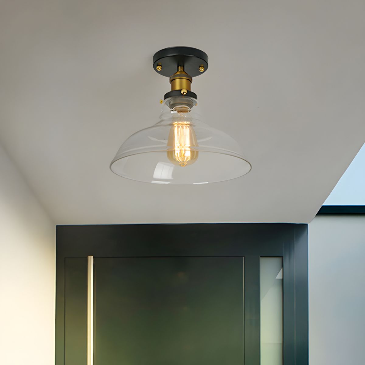 Silva Industrielle DeckenleuchteGlas, schwarz
