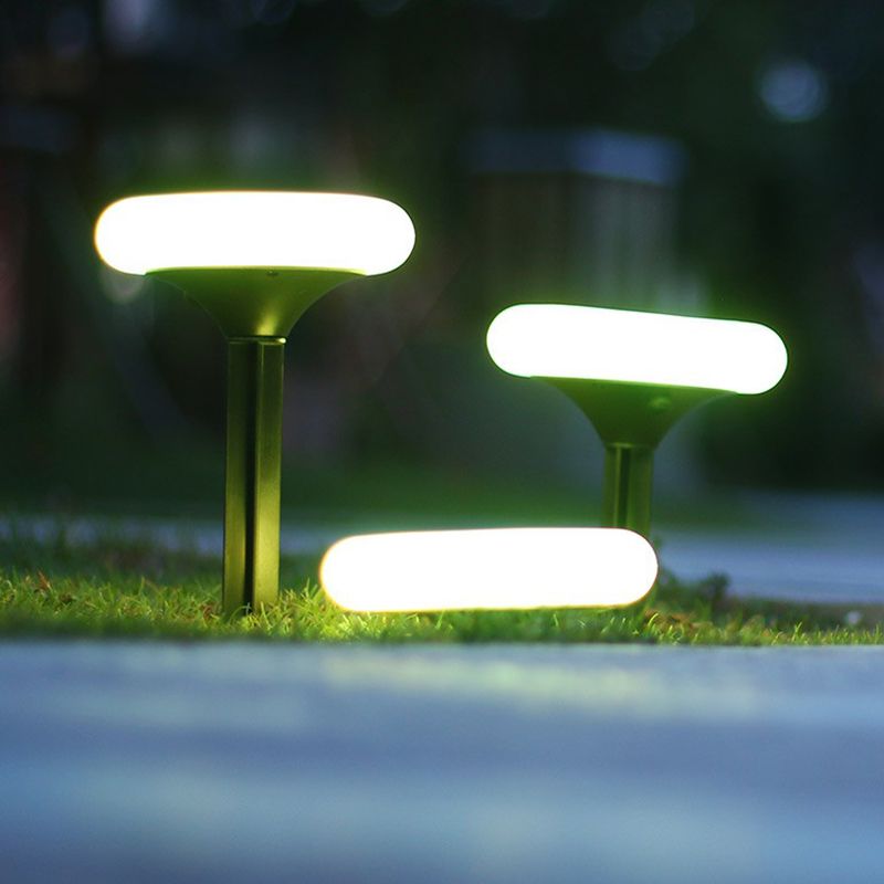Ray Modern LED Außenleuchte Schwarz/Weiß Garten Acryl Krapfen Solarenergie 18CM lang