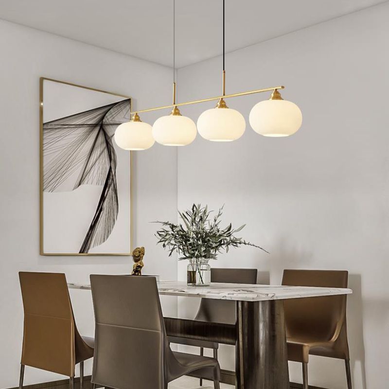 Valentina Modern LED Pendelleuchte Schwarz/Gold Esszimmer Esstisch Metall&Glas 3/4-Flammig 100CM/135CM Lang