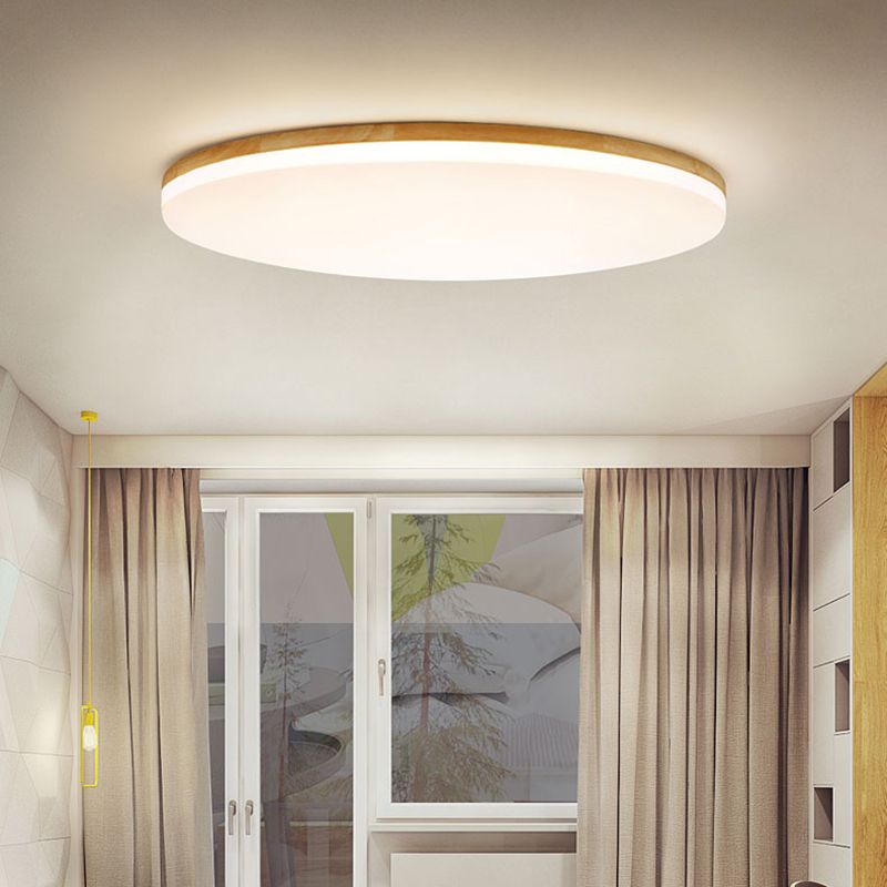 Muto Deckenleuchte Holz Schale, Weiß, Modern LEDWohnzimmer/Schlafzimmer