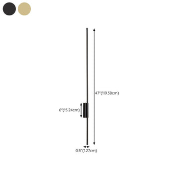 Arisha Modern Linear LED Wandleuchte Schwarz/Messing Esstisch/Schlafzimmer/Badezimmer Metall/Acryl Größen 61/80/100/120cm