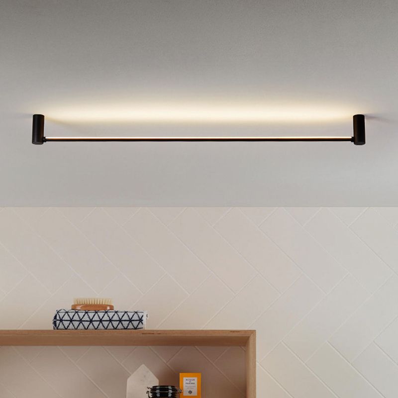 Arisha Minimalist Linear Flush Mount Ceiling Light, Schwarz, Küche