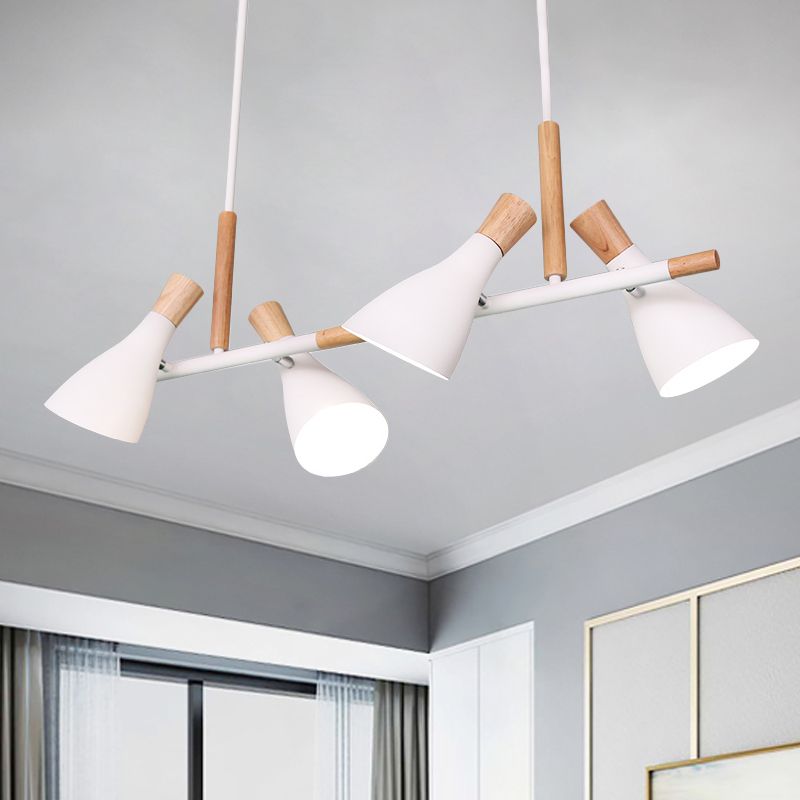 Valentina LED Pendelleuchte Weiß Wohnzimmer/Schlafzimmer Holz