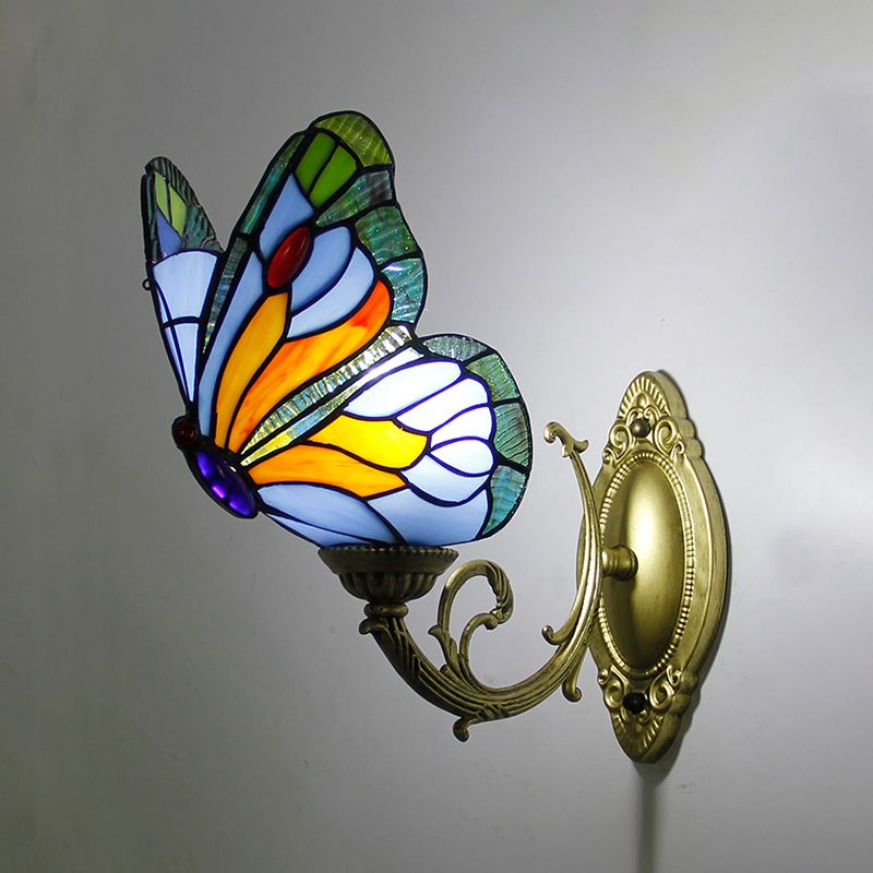 Arisha Künstlerisch LED Schmetterling Wandleuchte Rot/Blau/Mehrfarbig/Hellblau Schlaf/Wohnzimmer/Flur Metall/Glas