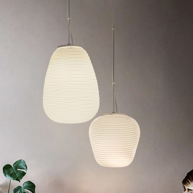 Ritta Designer Einfache LED Pendelleuchte Weiß Schlafzimmer Glas/Metall 3 Größen-Letslighting