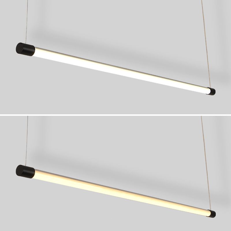 Arisha Linear Modern Pendelleuchte Schwarz&Silber Schlaf/Wohn/Esszimmer Metall 120/150CM Lang