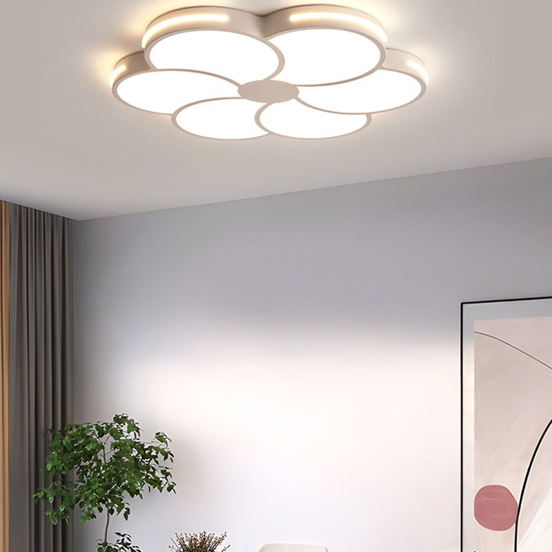 Arisha Design Blumenförmig LED Deckenleuchte Weiß Wohn/Schlafzimmer Metall&Acryl Dimmbar 40CM/60CM/80CM/100CM Lang
