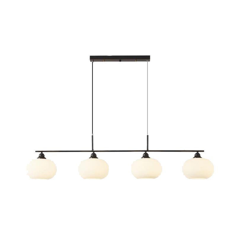 Valentina Modern LED Pendelleuchte Schwarz/Gold Esszimmer Esstisch Metall&Glas 3/4-Flammig 100CM/135CM Lang