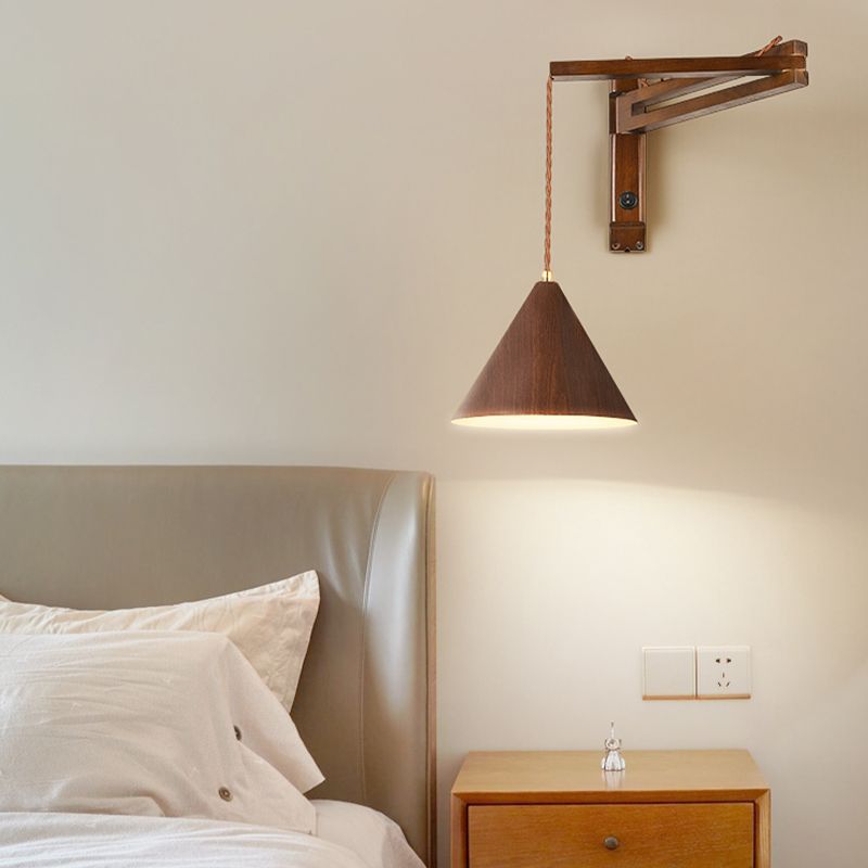 Muto Minimalistisch LED Verstellbare Wandleuchte Innen2 Farben Schlaf/Wohnzimmer Holz/Metall
