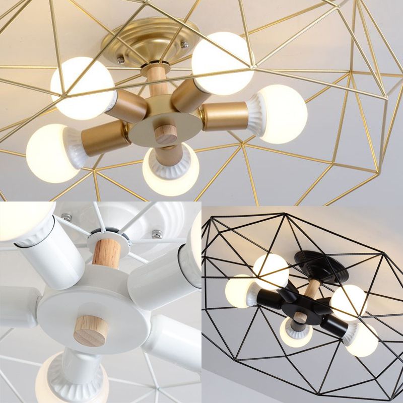Kristy Modern LED Deckenleuchte Schwarz/Weiß/Gold Schlaf/Wohnzimmer Metall