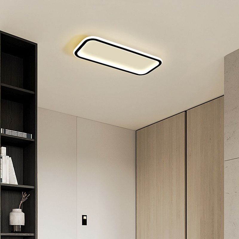 Arisha Modern LED Rechteckig Deckenleuchte Wohn/Schlafzimmer Schwarz Metall&Silikon